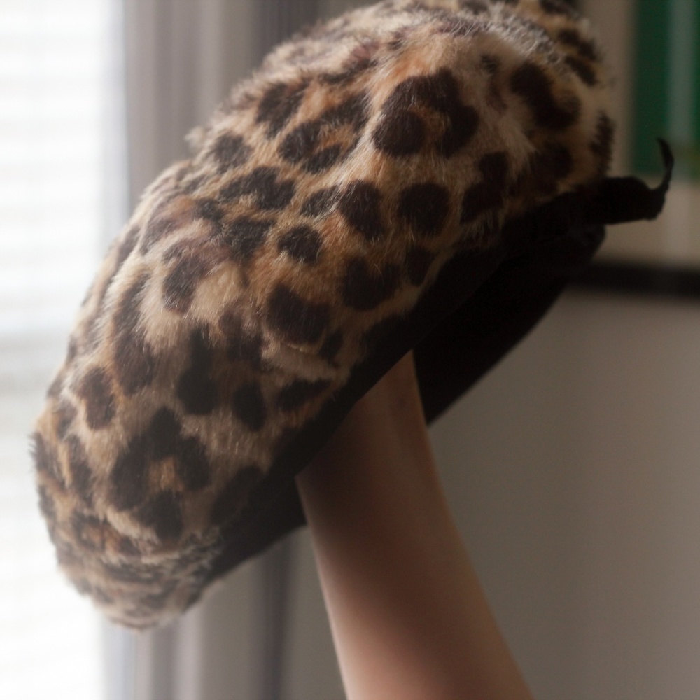 Vintage 1950s Cheetah Beret